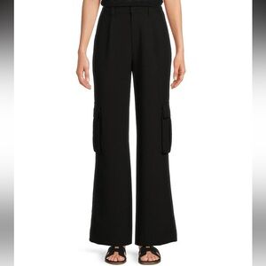 Le' AL.X Coordinating Wide Leg High Rise Patch Pocket Cargo Trouser Pants